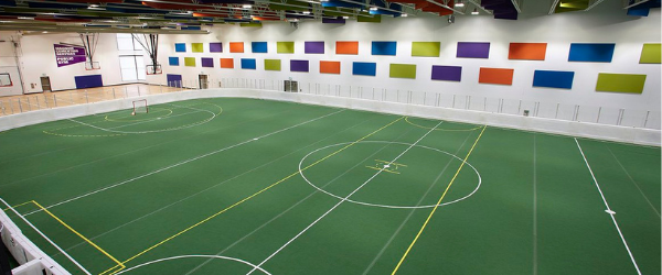 indoor turf soccer field